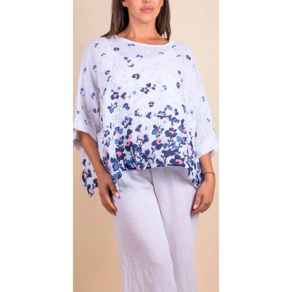 NEW GIGI MODA lucy floral blouse in white